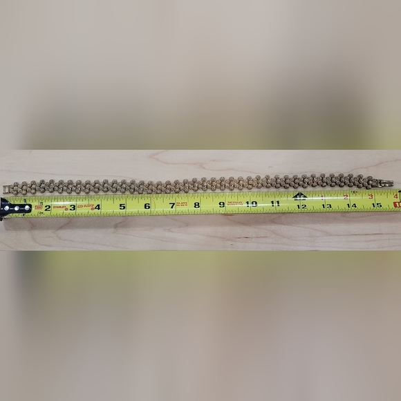 Vintage Gold Tone Textured Necklace - Picture 6 of 10